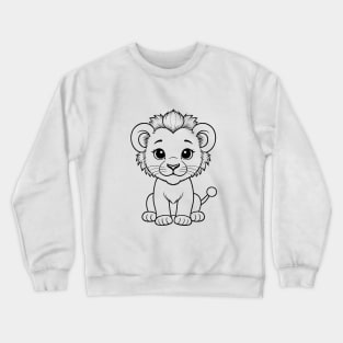 Cute Baby Lion Animal Outline Crewneck Sweatshirt
